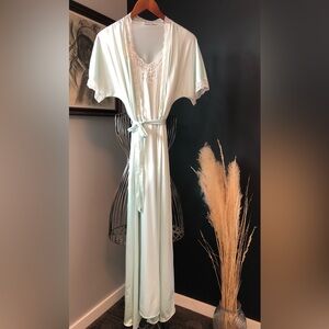 Vintage French Maid Peignoir Set-light blue